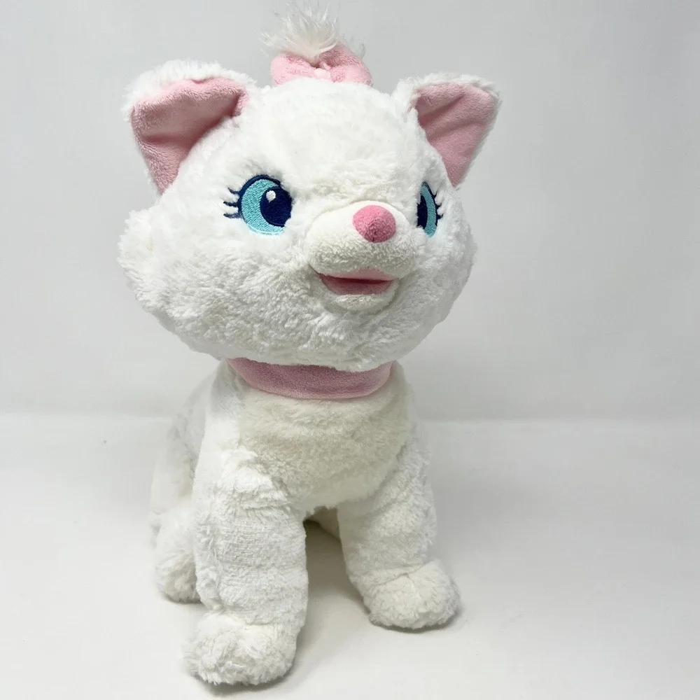 Disney Store The Aristocats Marie Plush White Pink Kitten Stuffed Animal 12 inch